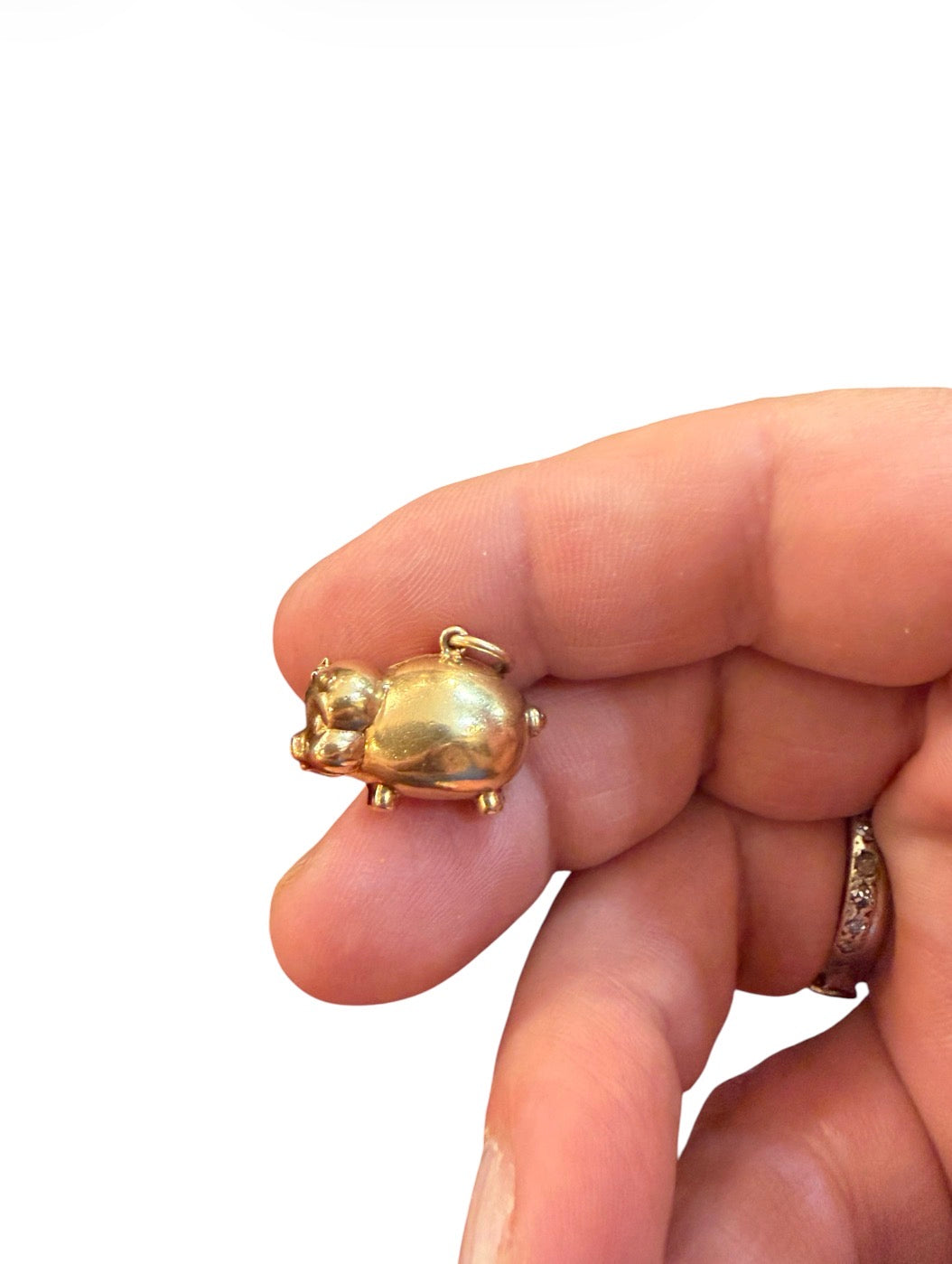 9ct vintage pig charm, circa 1979 by WHC 1.48g Hollow.