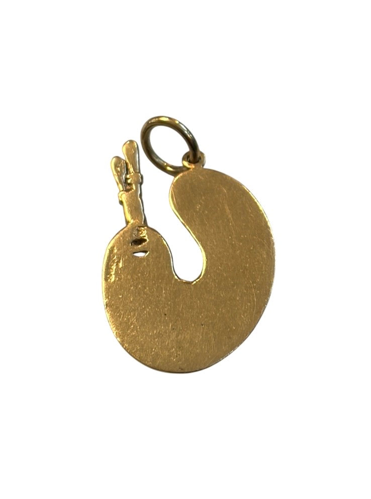 9ct vintage palette charm / pendant