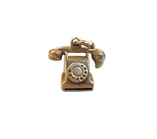9ct vintage telephone charm. circa 1958