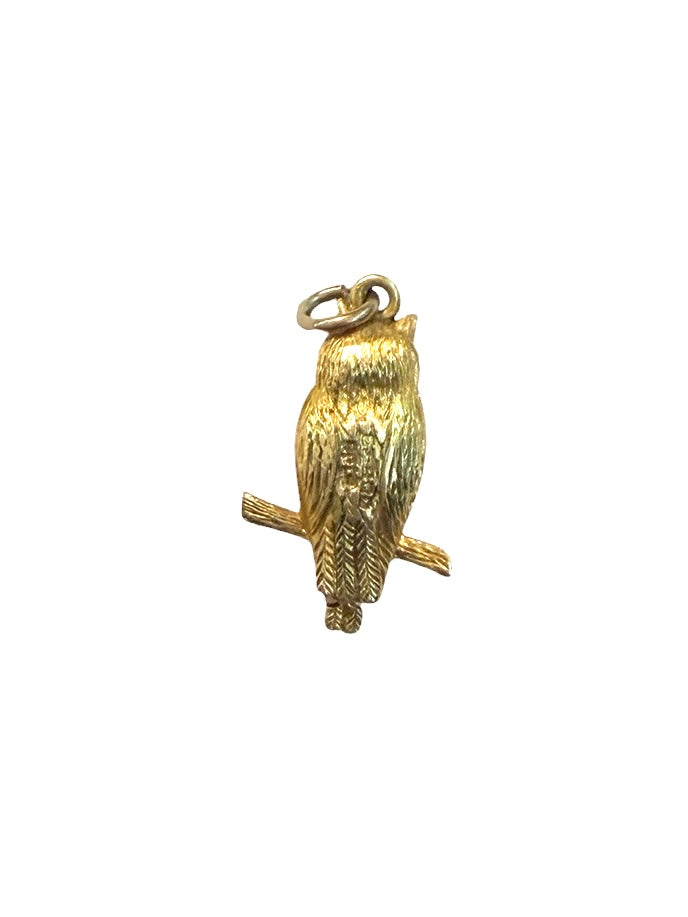 9ct vintage articulated owl charm circa 1958 by ppld 2.4g