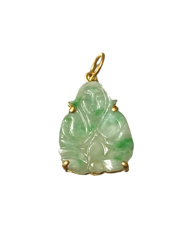 18ct jade sitting buddha charm / pendant