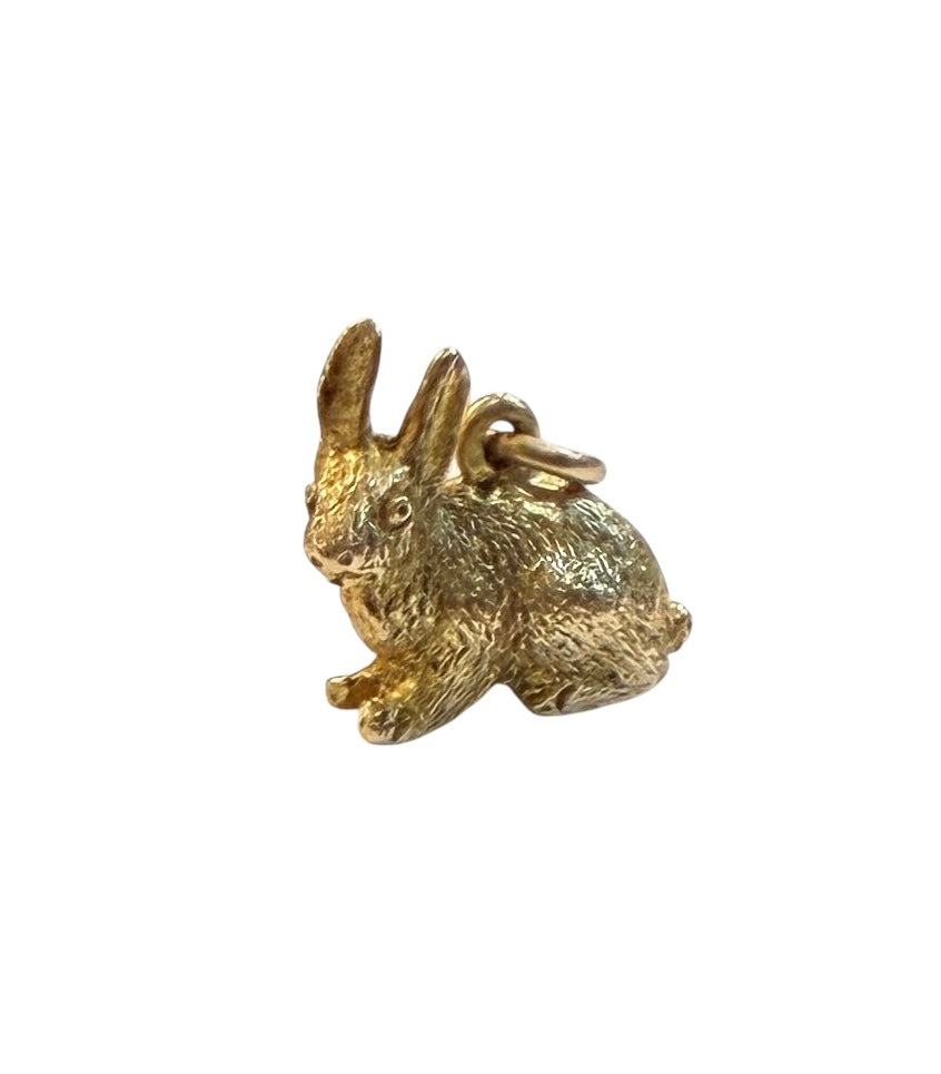 9ct vintage rabbit charm solid gold 2.8g