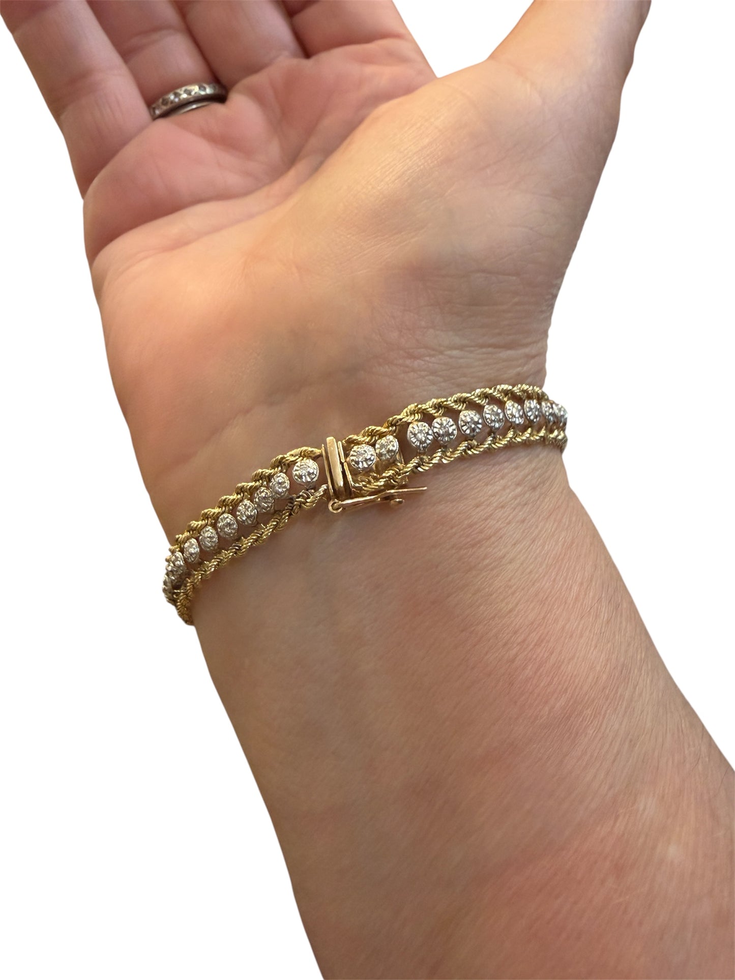 10ct diamond bracelet pre owned circa 1997 10.3g 7 1/2 inches