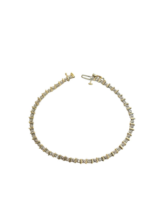 9ct vintage / pre owned diamond tennis bracelet 7 inches  4.31g