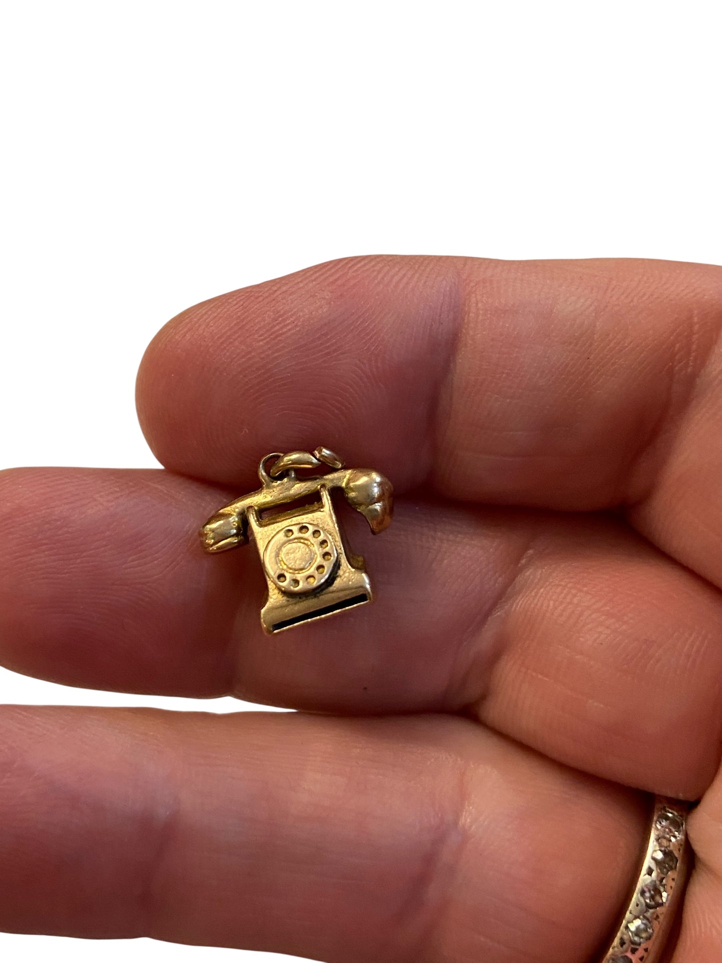 9ct vintage telephone charm. circa 1958