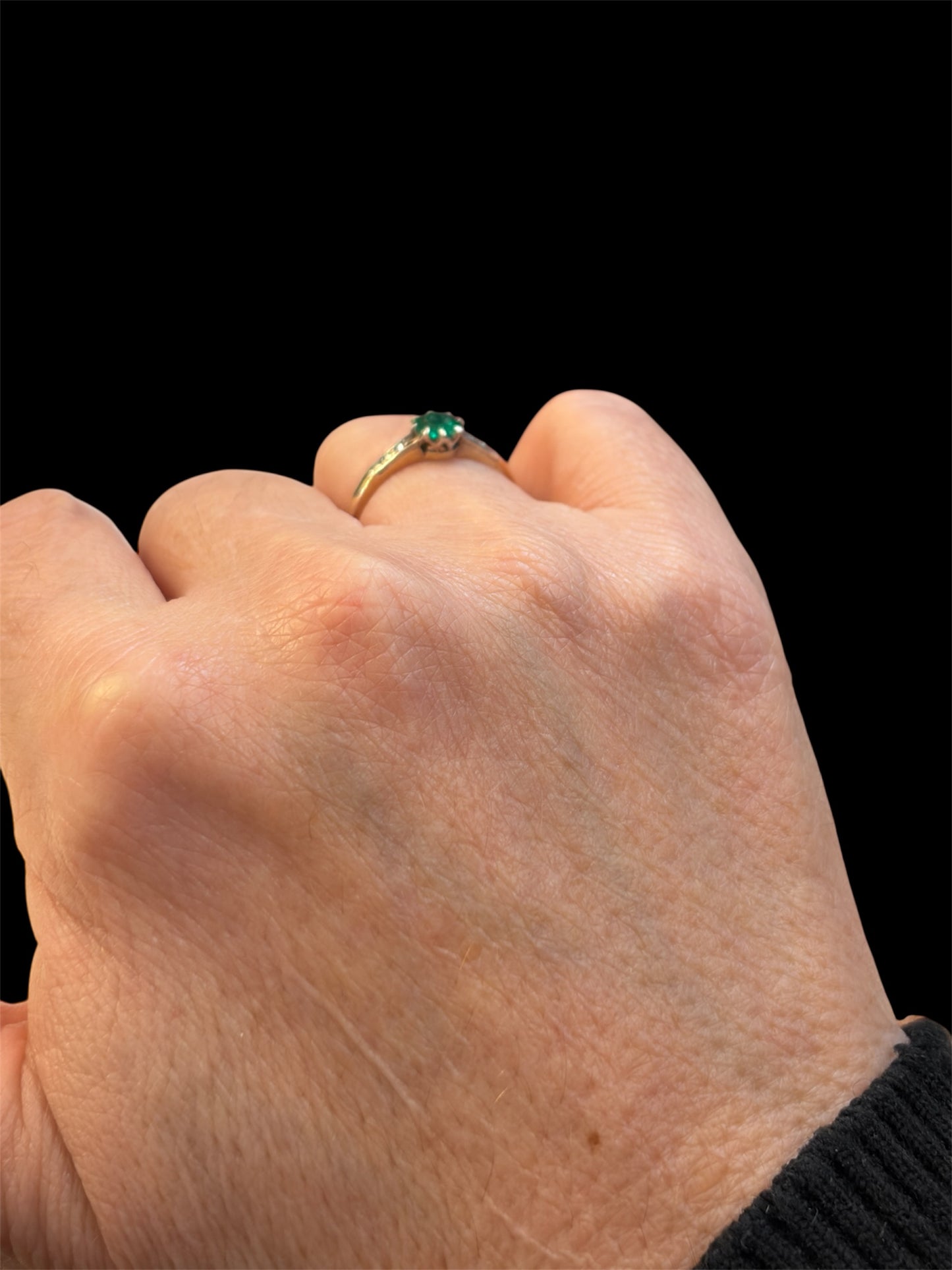 18ct antique Emerald and Diamond ring size M 1/2