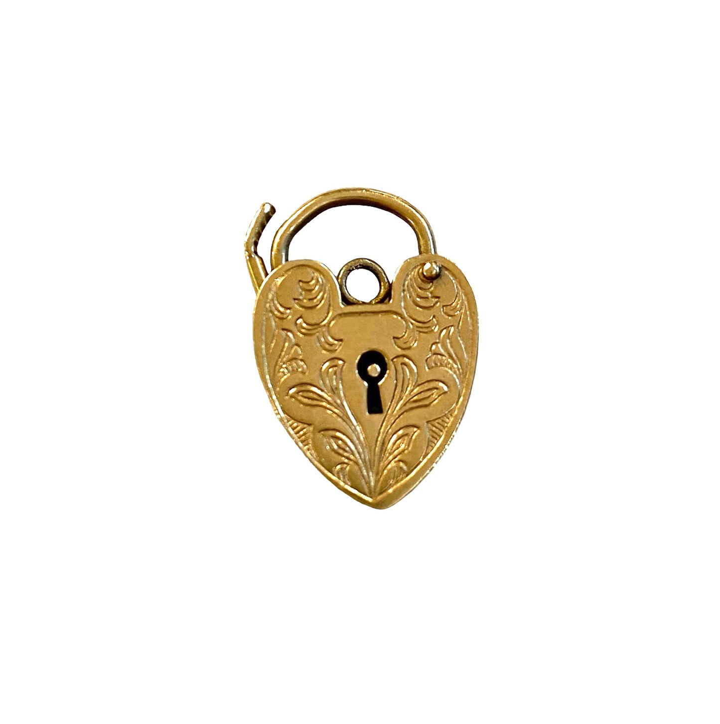 9ct vintage gold ornate padlock / pendant