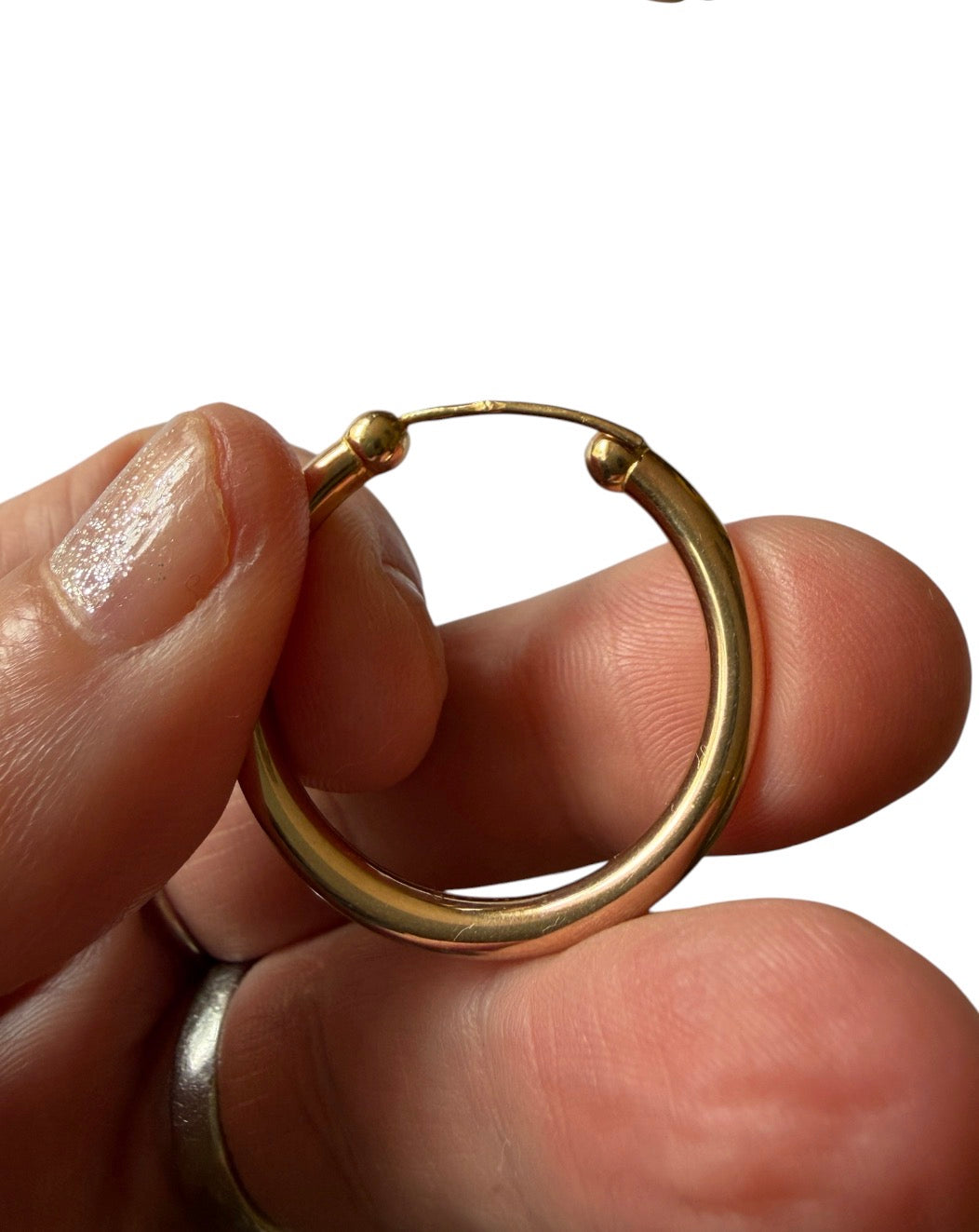 9ct vintage pre owned plain hoop earrings 2.58g