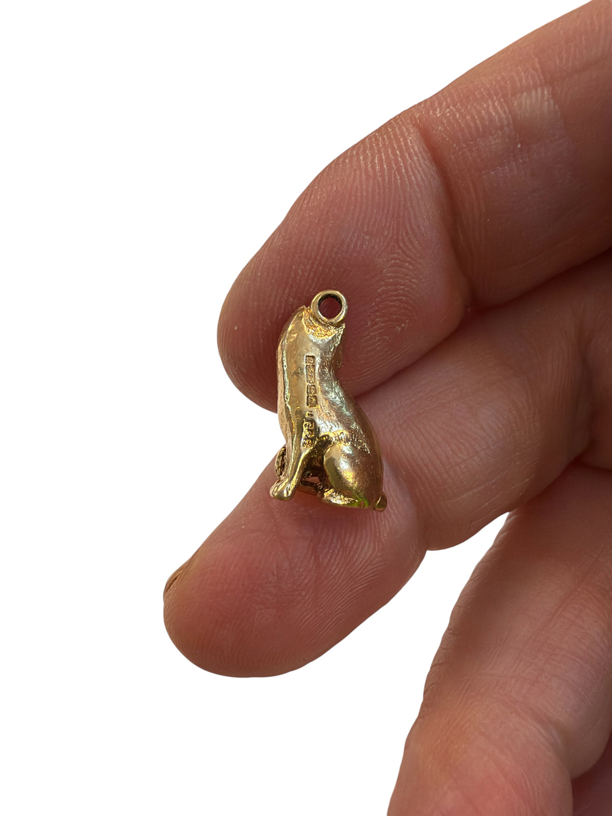 9ct vintage cat charm, small but solid, 3.30g by G&H