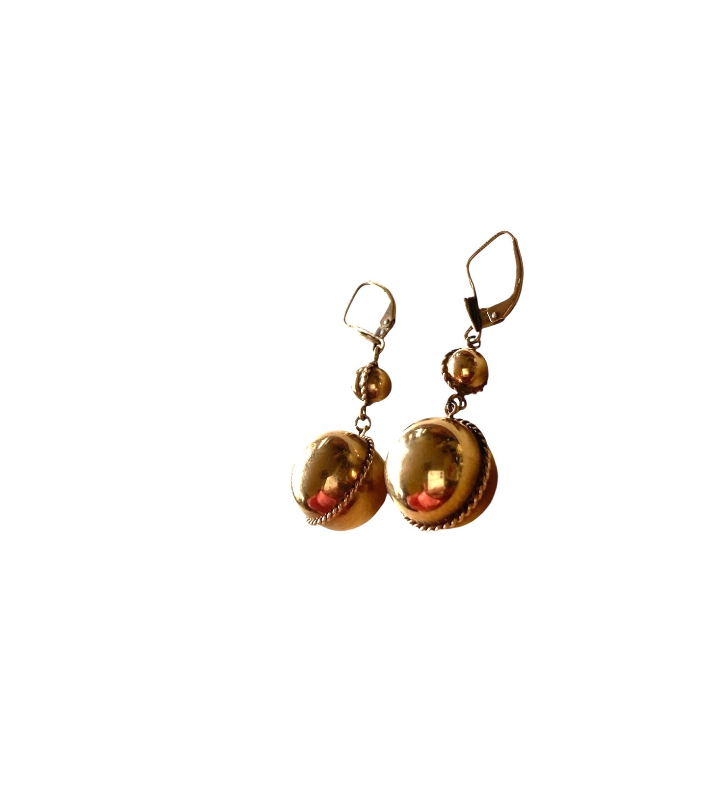 9ct vintage orb earrings circa 1972