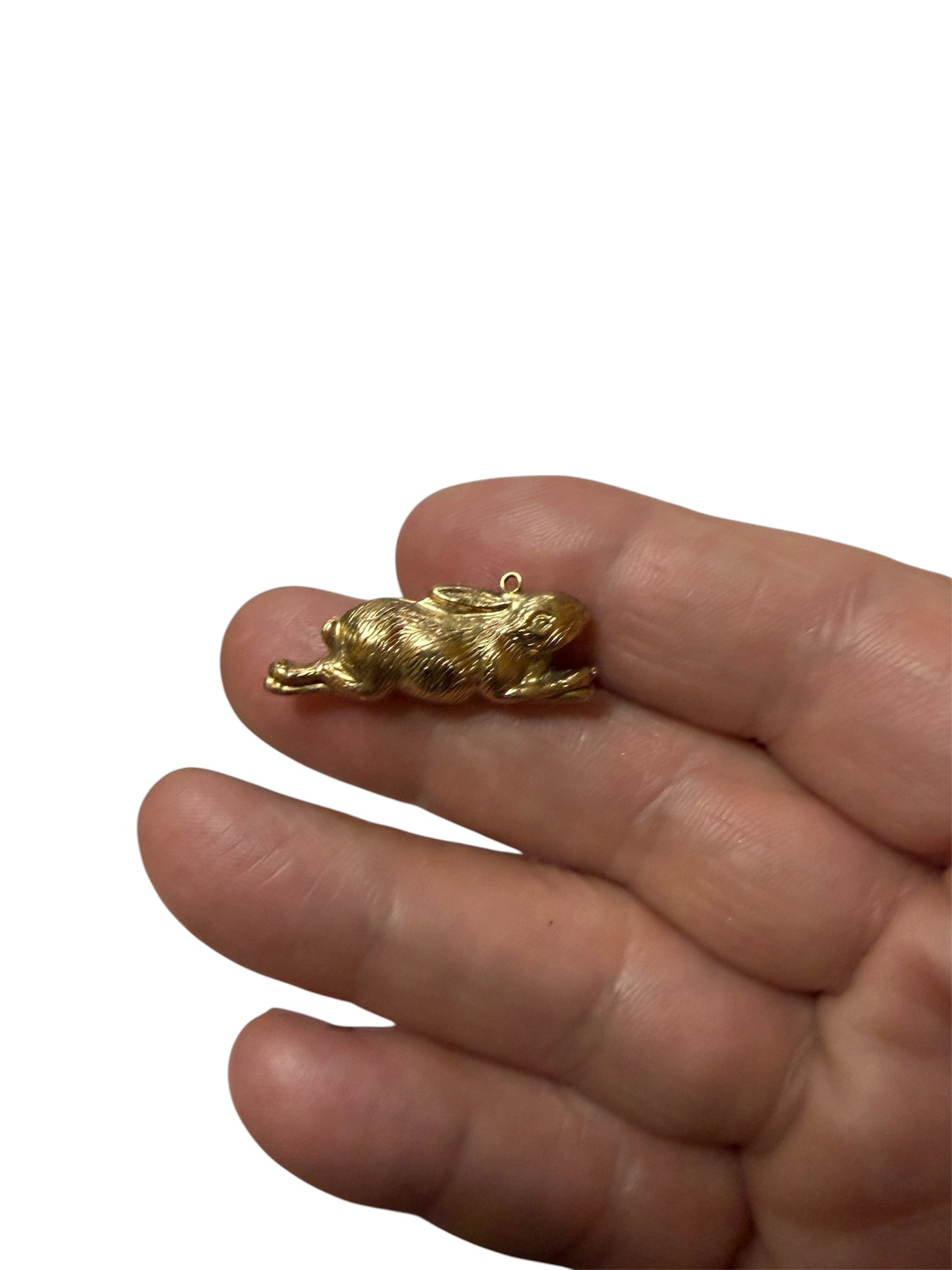 9ct vintage rabbit charm, running rabbit circa 1969 by WHC 1.4g