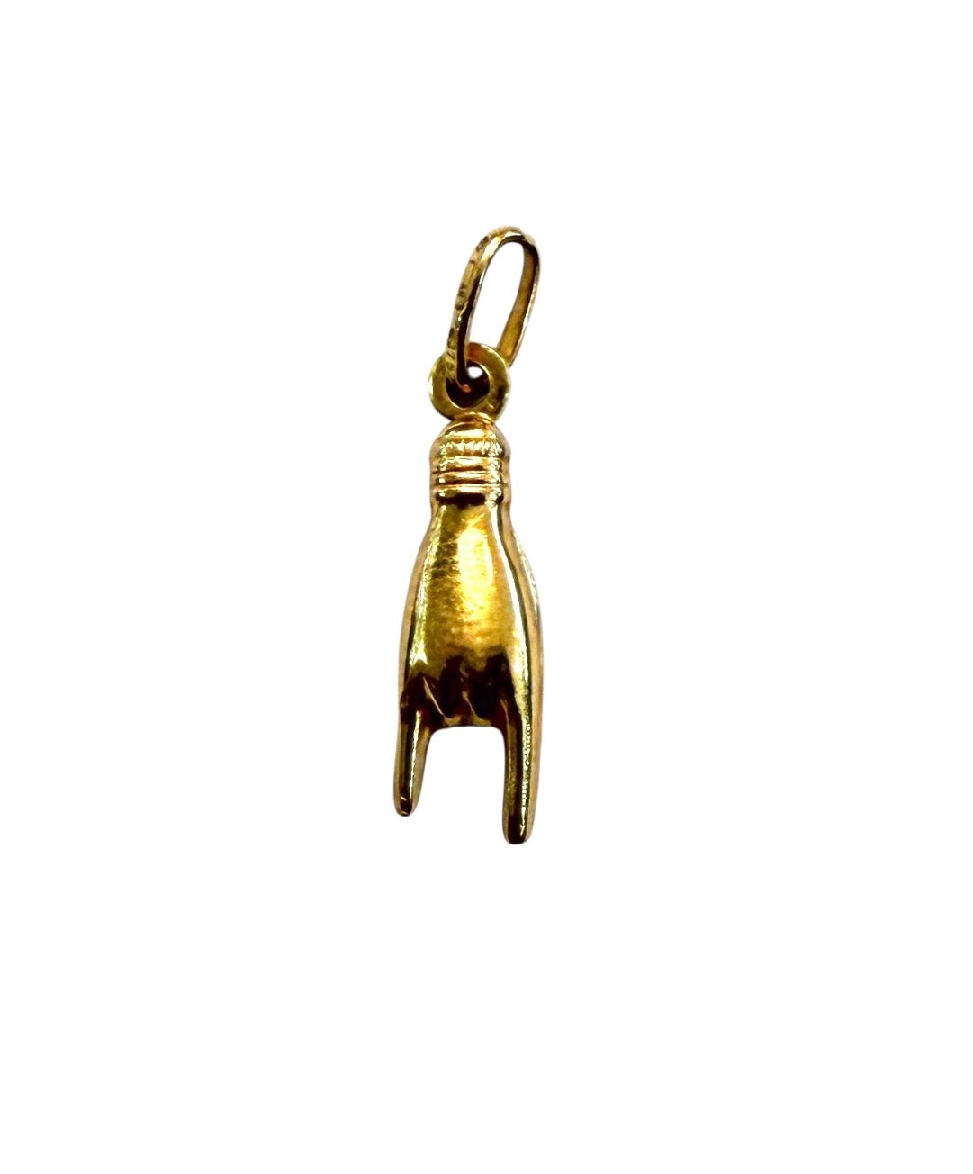 9ct figa hand charm, mano cornuto charm,