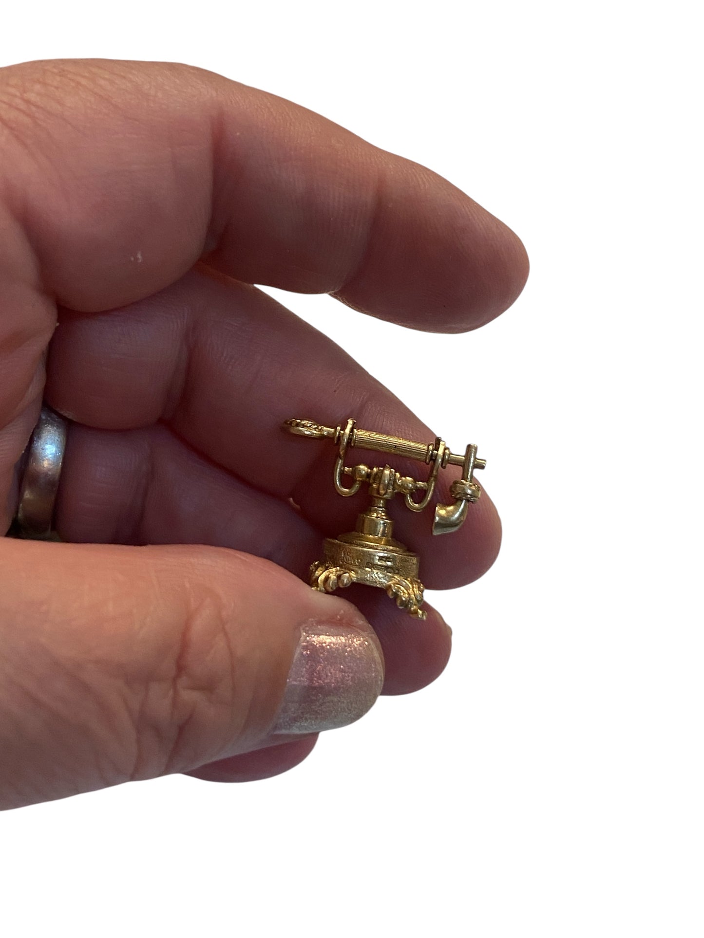 9ct vintage telephone charm signed 'NUVO' circa 1971