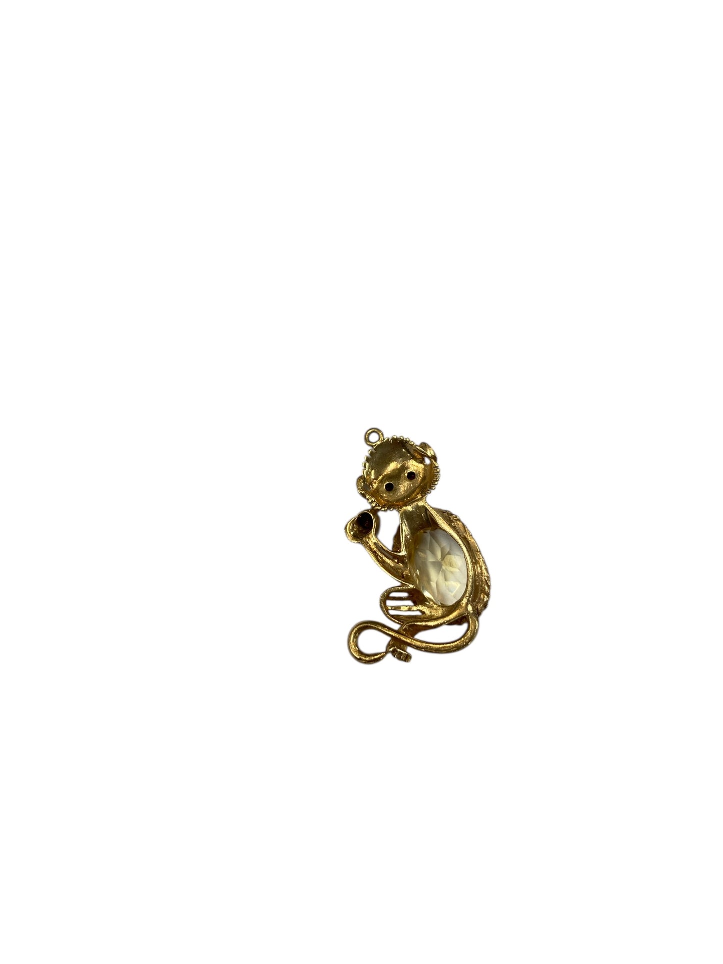 9ct vintage monkey pendant/ charm circa 1961 London with citrine tummy