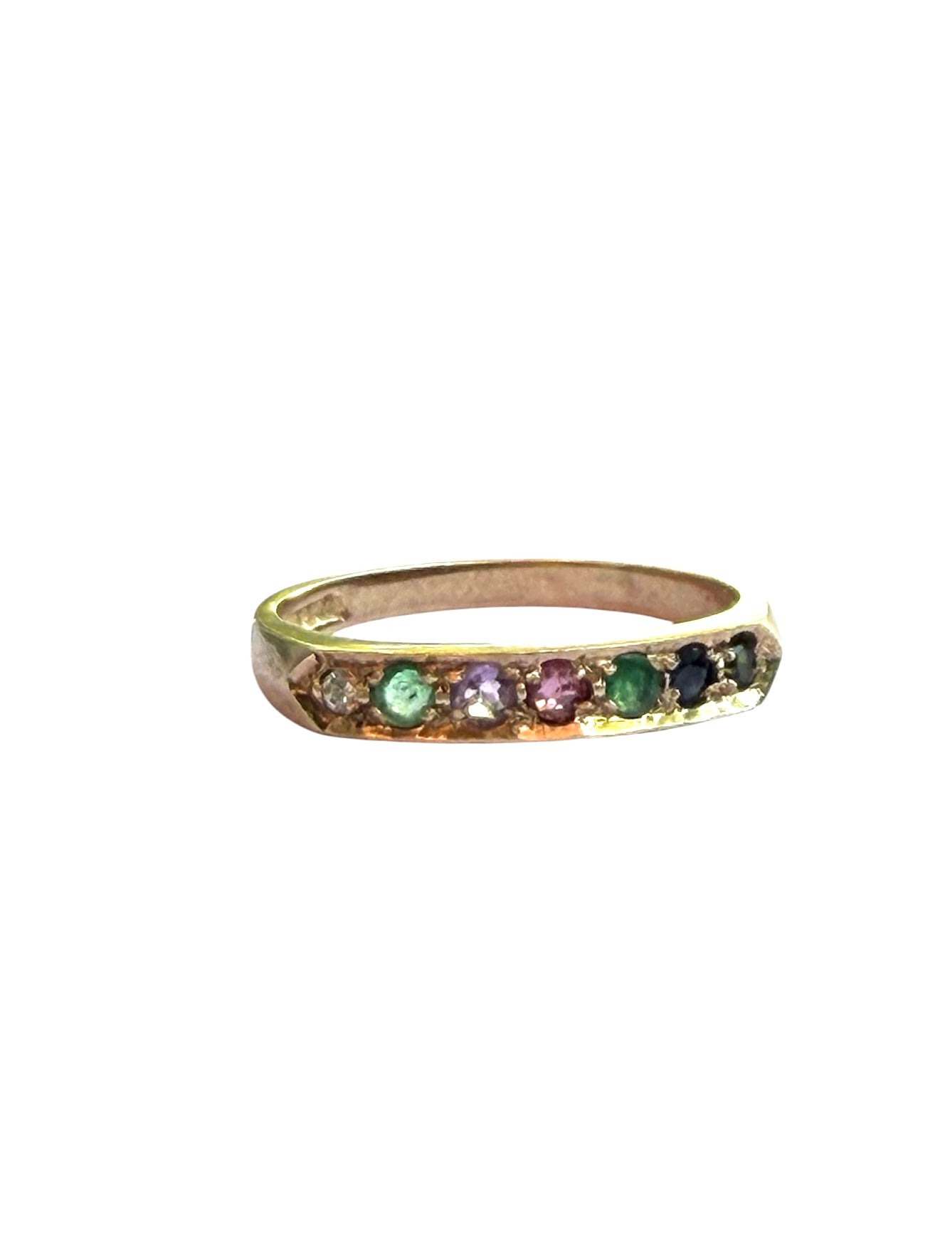 9ct vintage DEAREST ring size  0 1/2  circa 1992 London maker CG