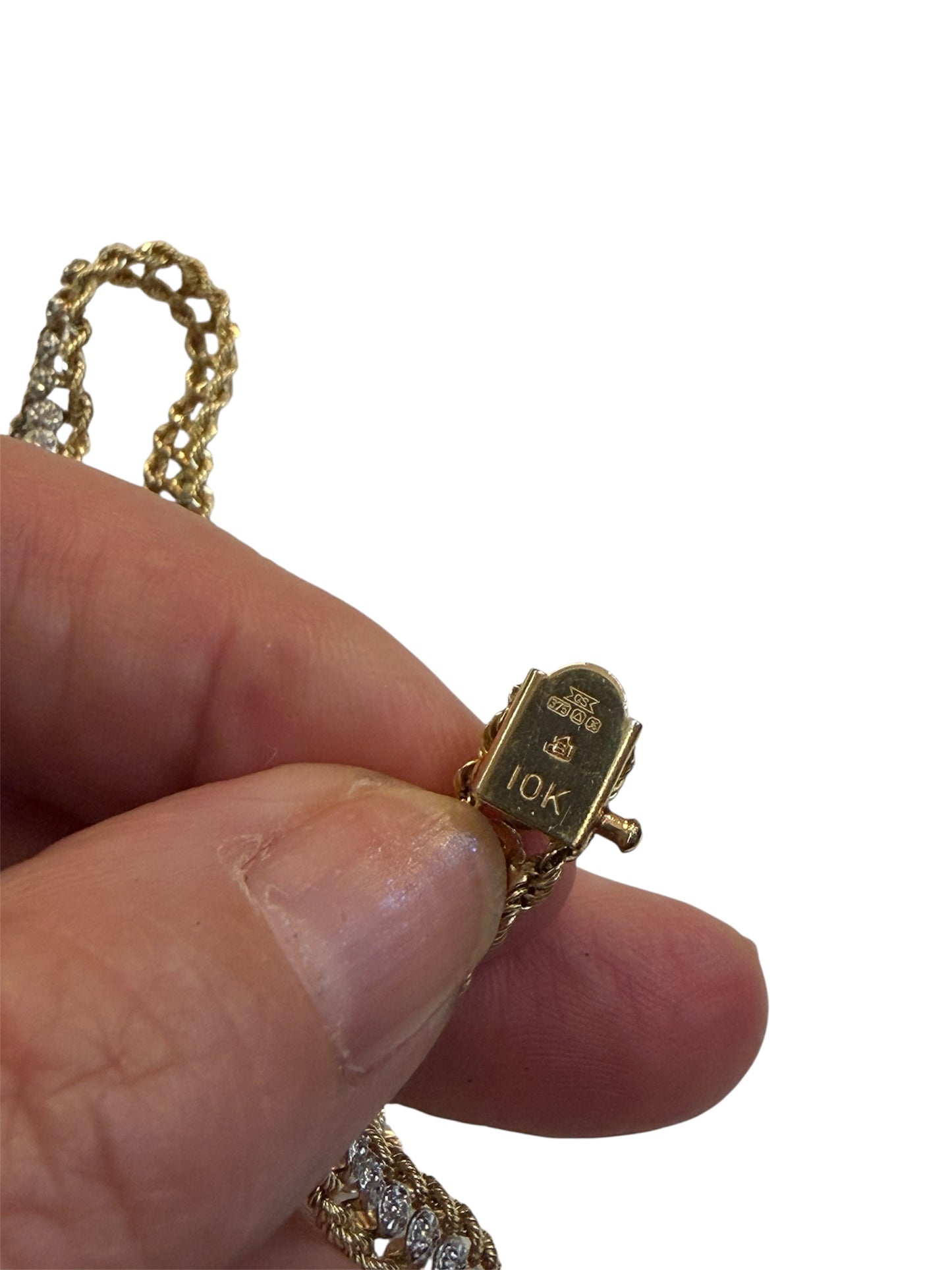 10ct diamond bracelet pre owned circa 1997 10.3g 7 1/2 inches