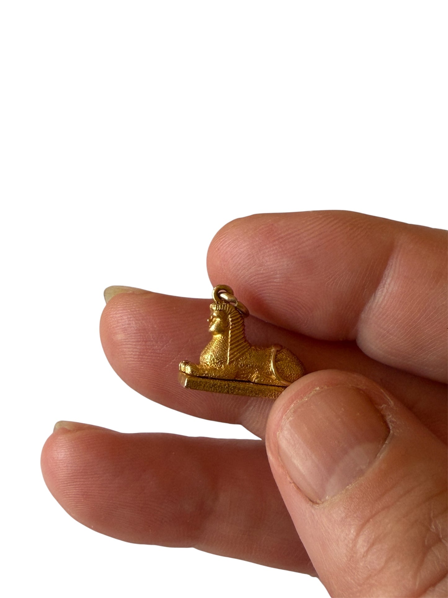9ct vintage sphinx charm opening with mummy inside. circa 1952 3.22g by PPLD