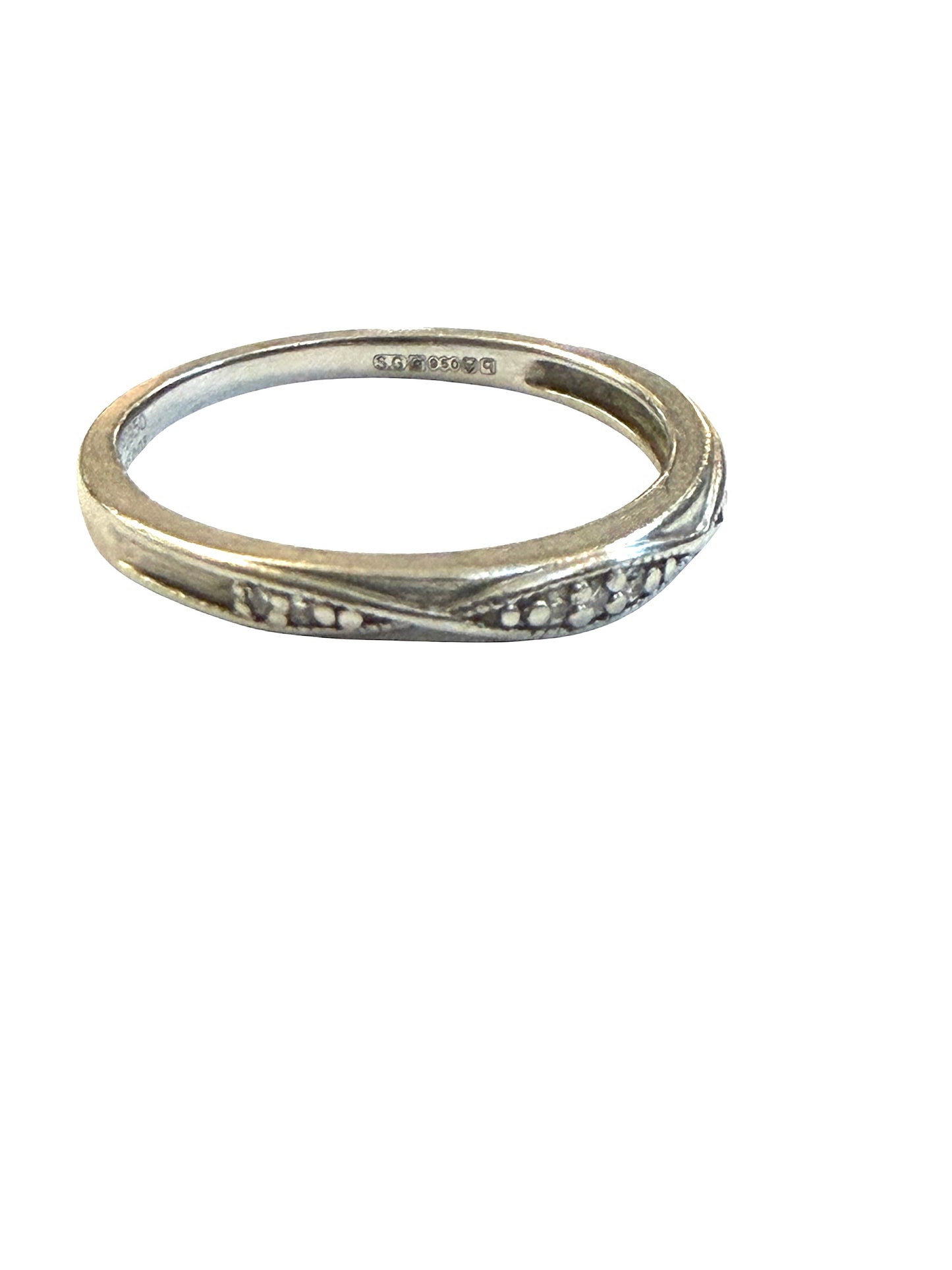 950 palladium and diamond ring, half eternity ring ring size M