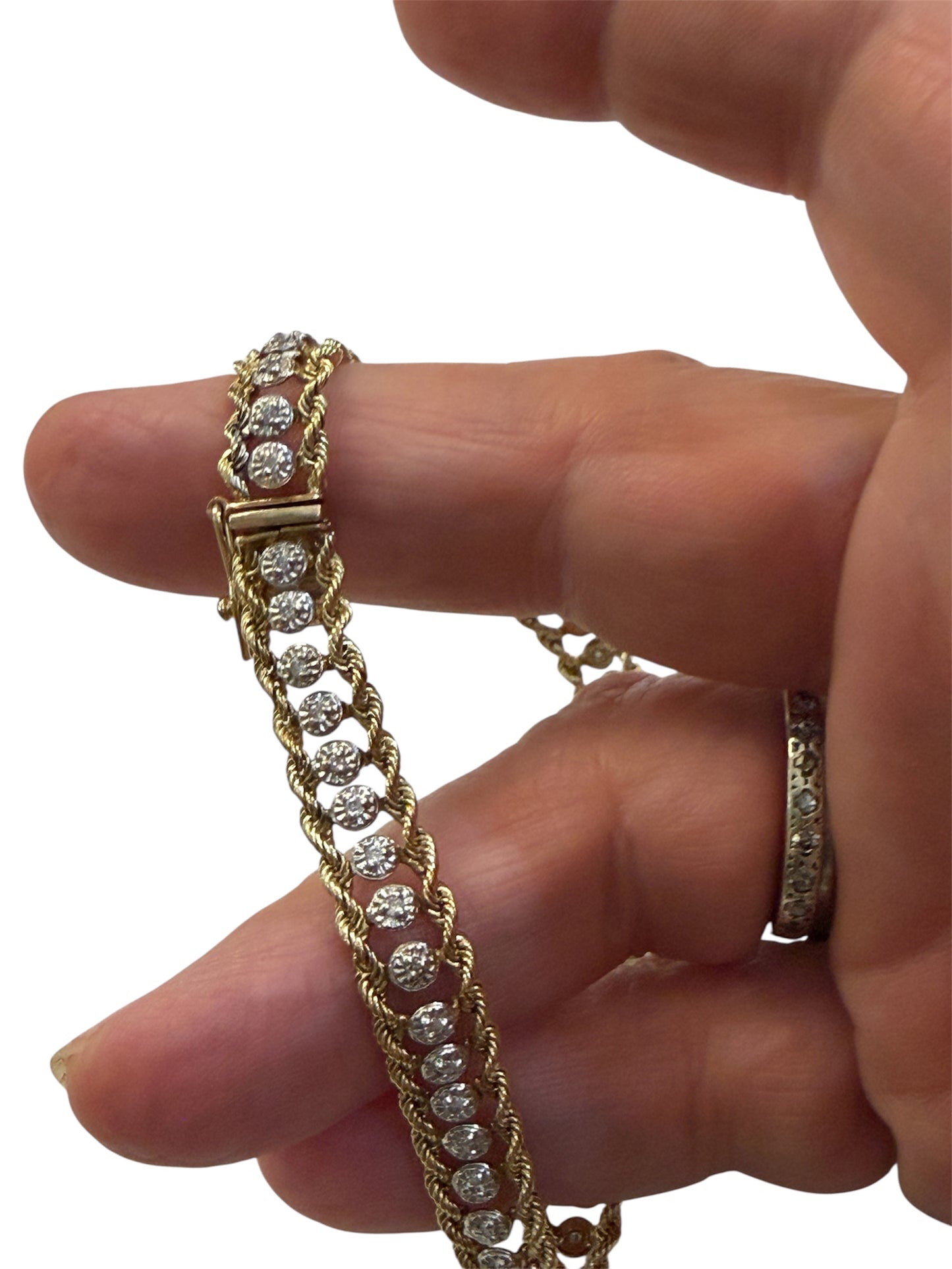 10ct diamond bracelet pre owned circa 1997 10.3g 7 1/2 inches