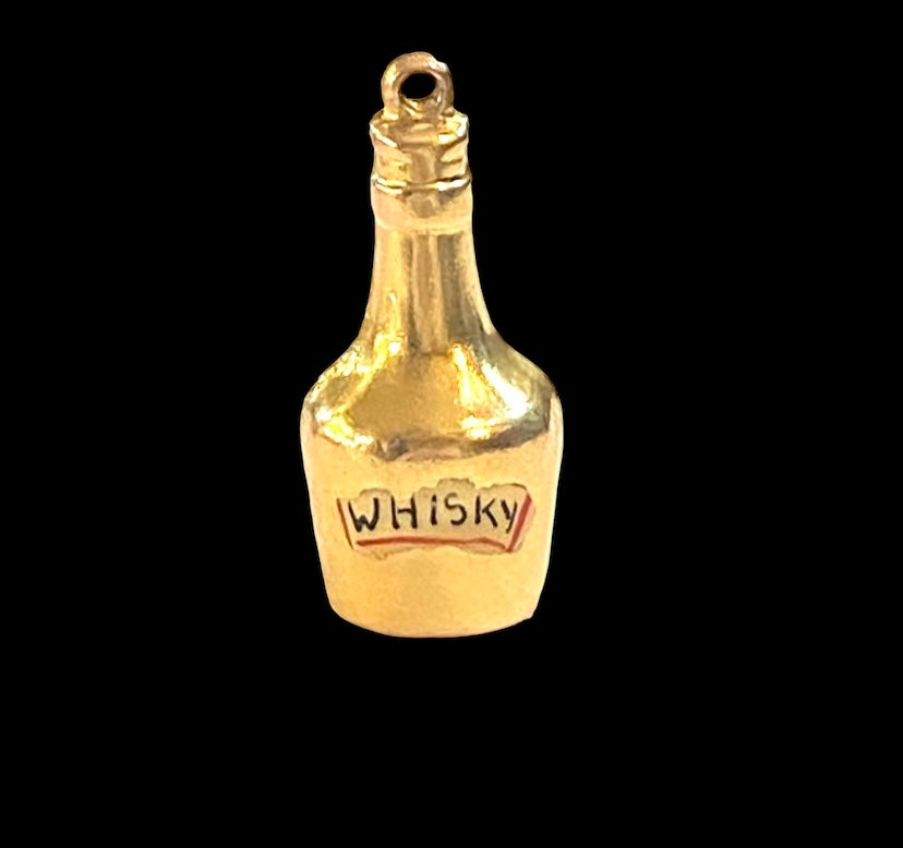 9ct vintage gold whisky bottle charm by Georg Jensen circa 1972