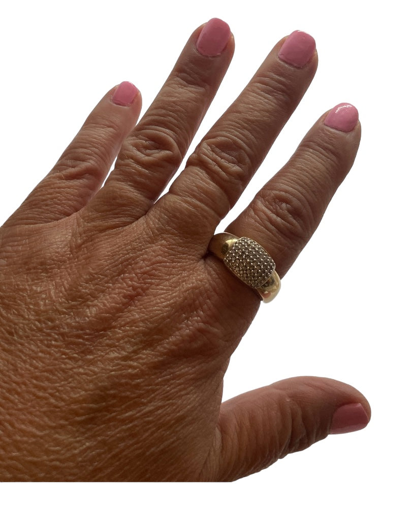 9ct vintage large unisex diamond ring size T 1/2