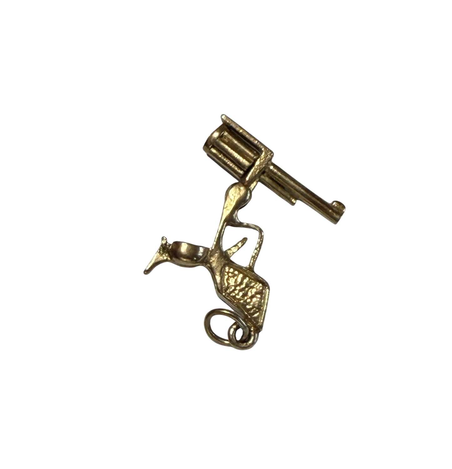 9ct vintage articulated pistol charm circa 1964 3.0g