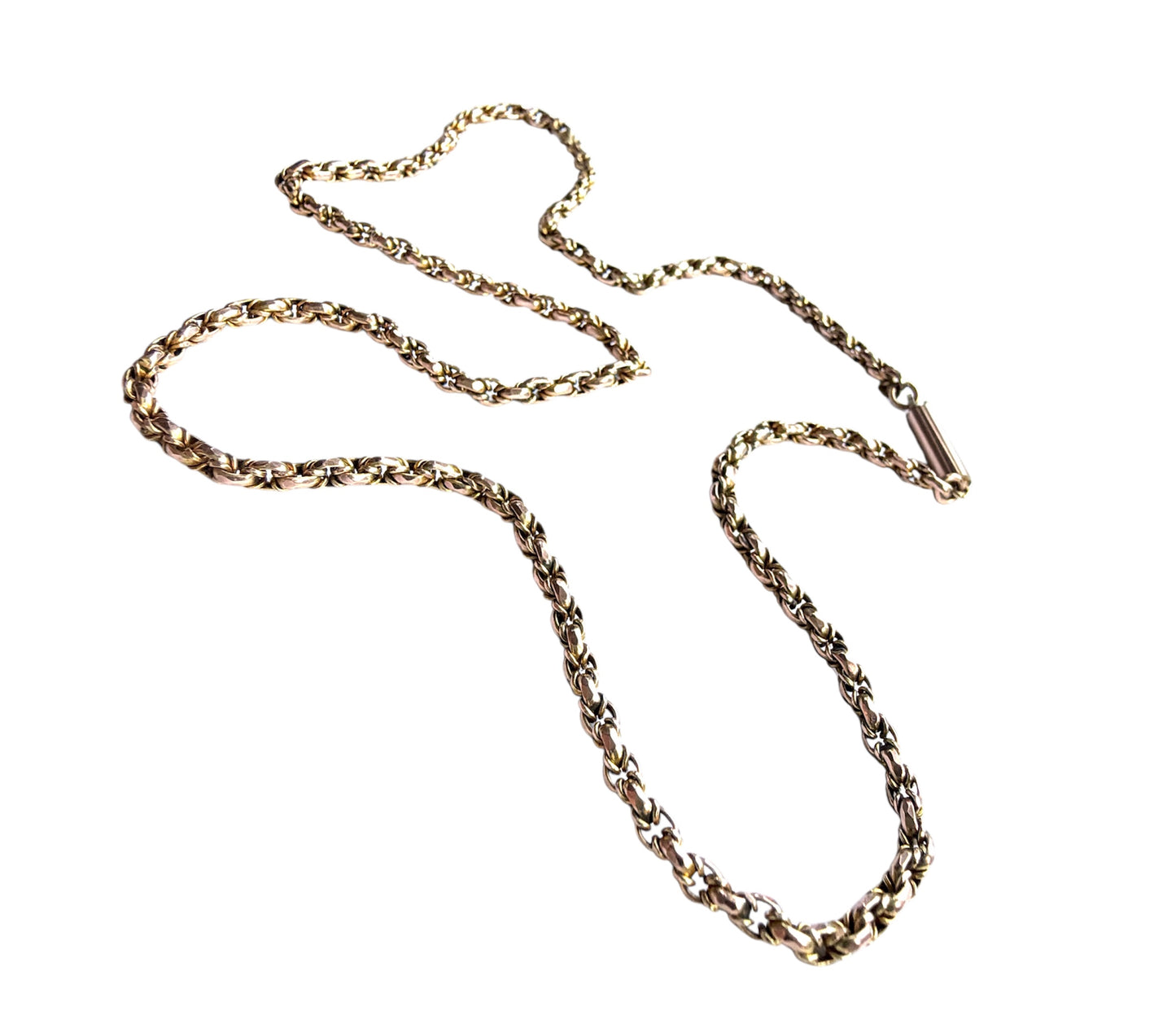 9ct antique rose gold fancy link chain 16 3/4 inch 7.5g