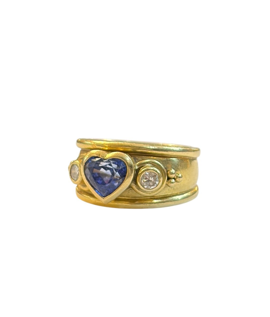 18ct 750 sapphire and diamond ring size N 1/2 11.3g circa 2001
