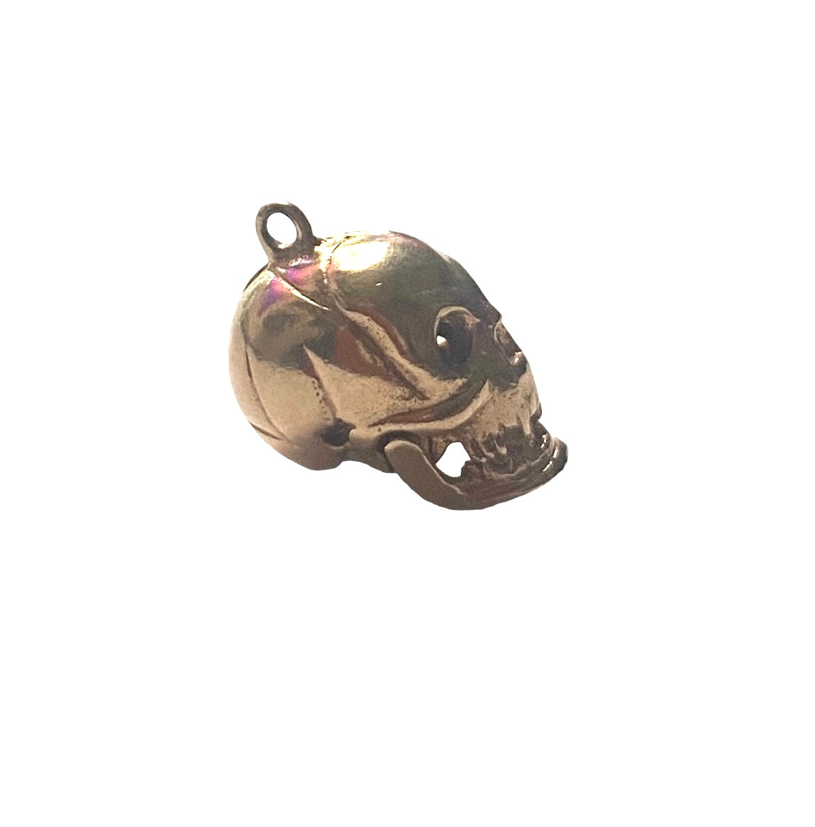 9ct vintage skull charm / pendant with articulated mouth