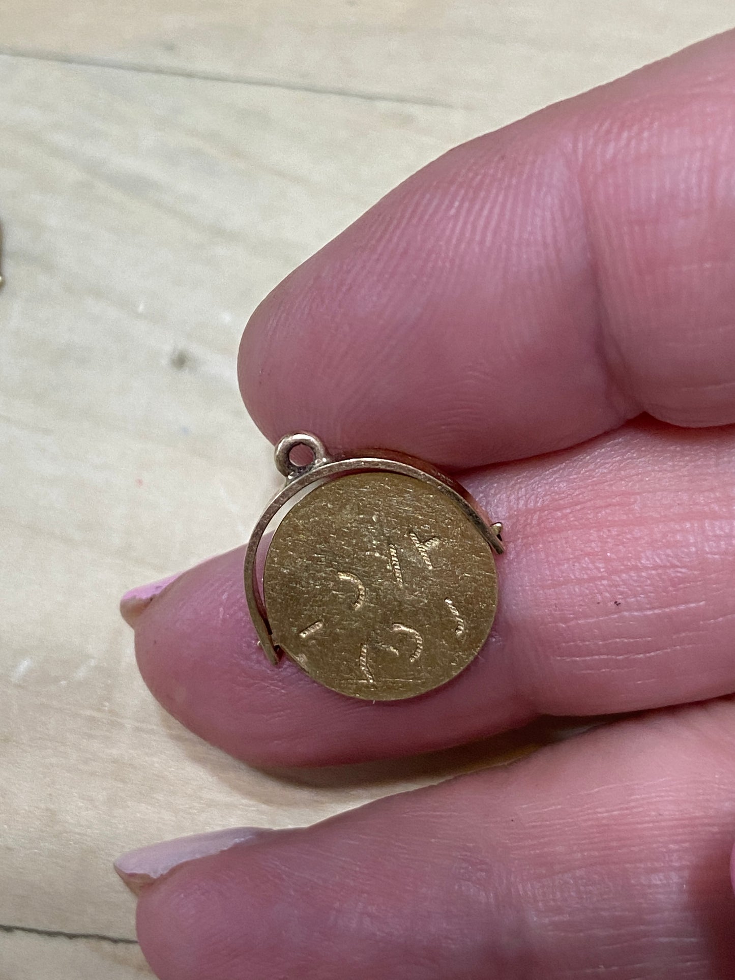 9ct vintage 'I love you' spinner / charm circa 1965 maker G&H