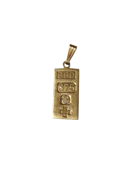 9ct vintage ingot charm, circa 2000 3.7g