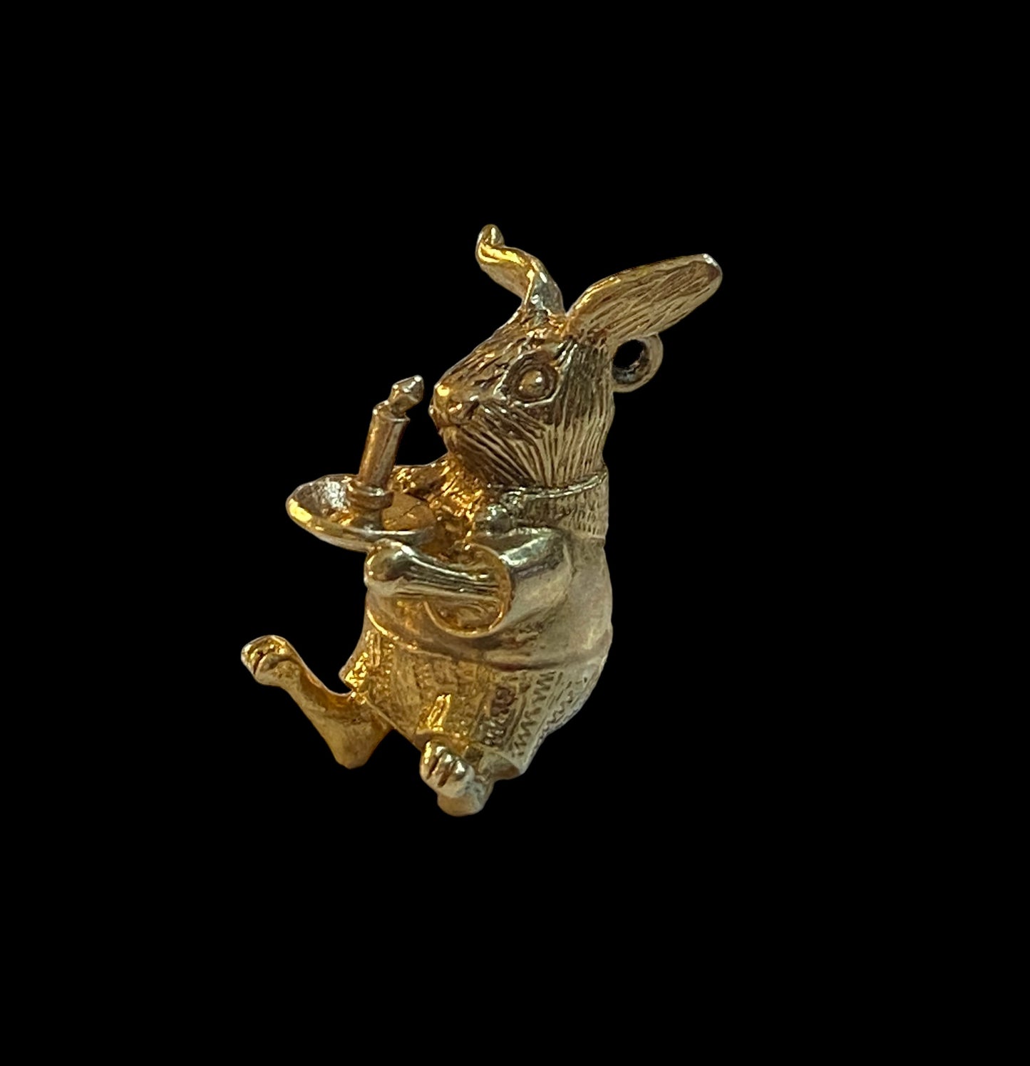 9ct vintage gold large rabbit charm / pendant circa 1968