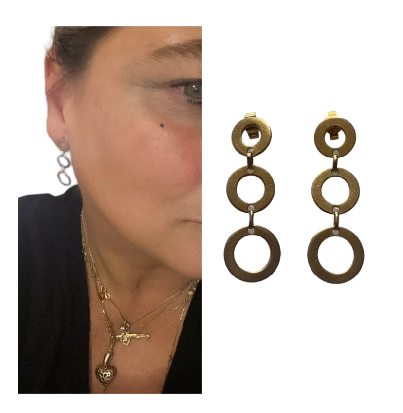 9ct pre owned drop earrings
