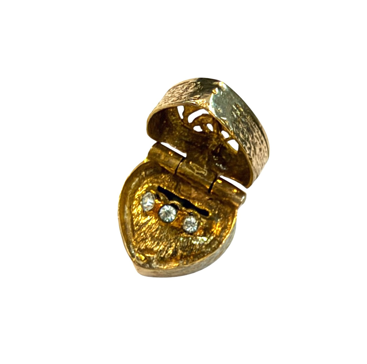 9ct vintage heart box charm, circa 1966 maker g&H 4.5g