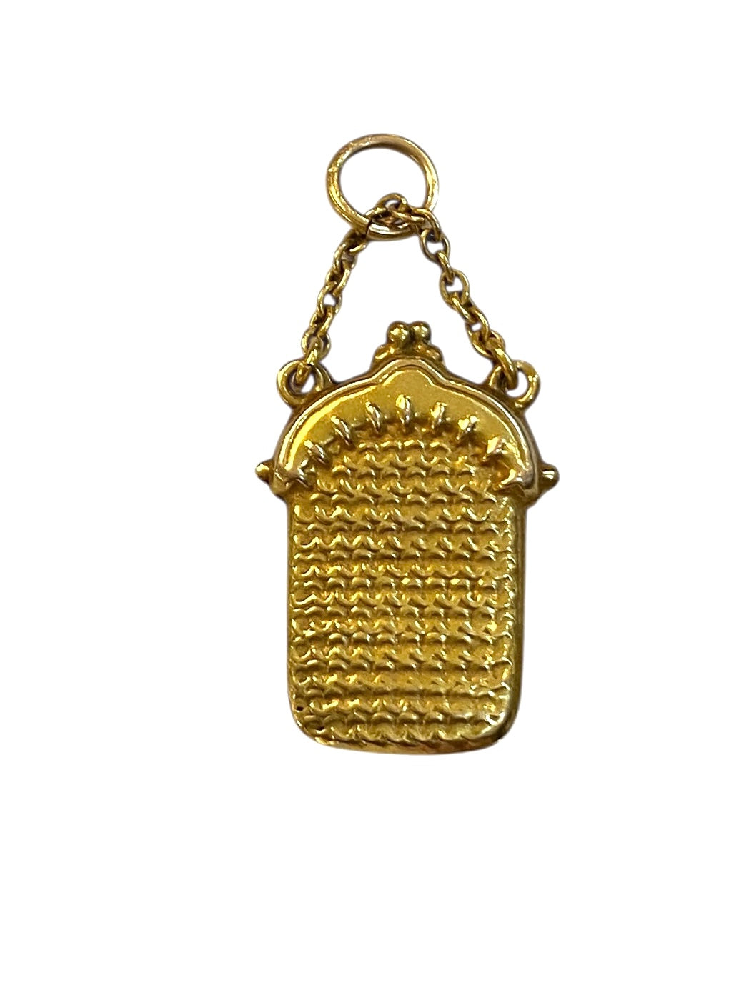 9ct vintage purse charm, mesh style purse charm