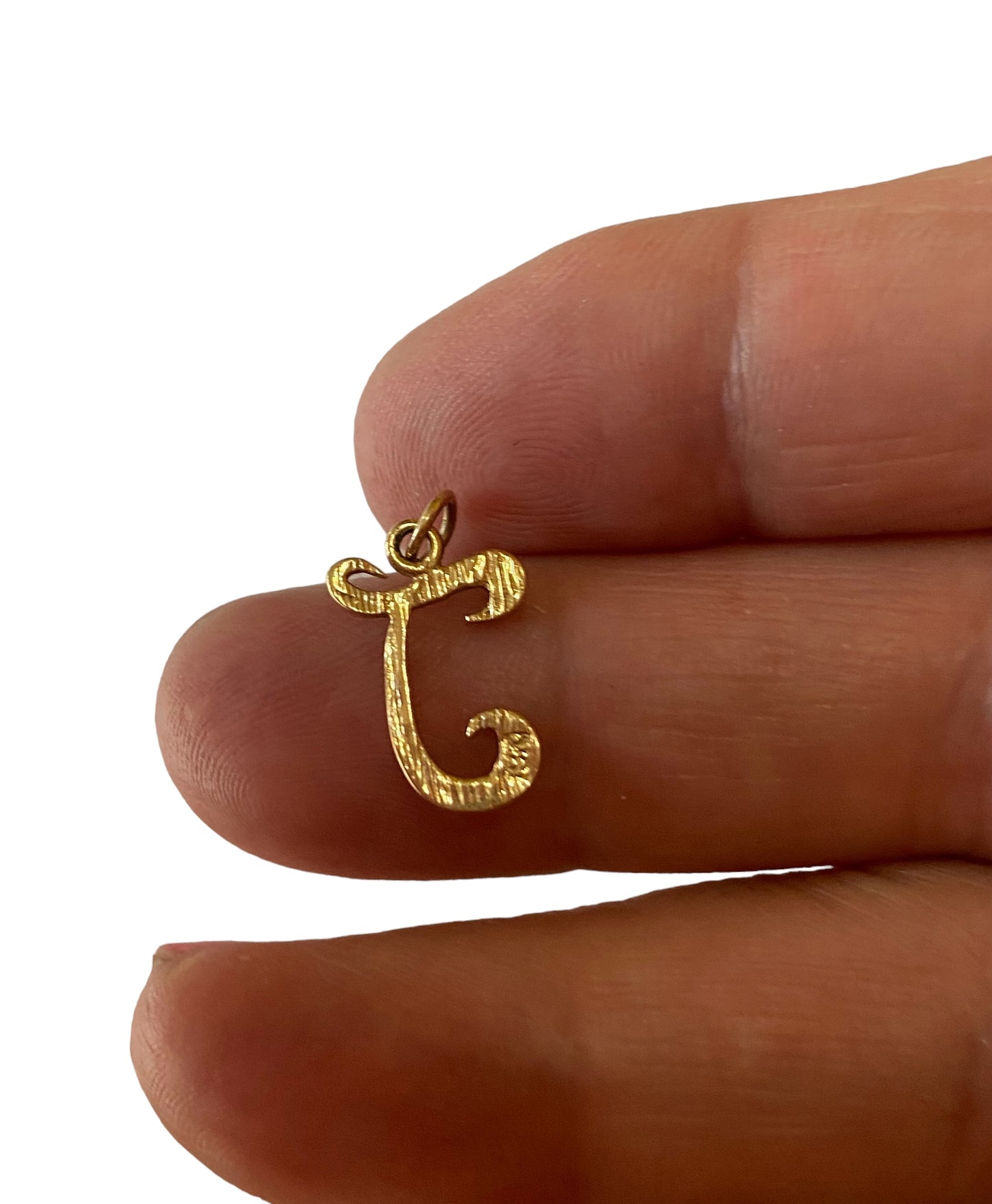 9ct gold initial - pendant ' j ' charm / pendant