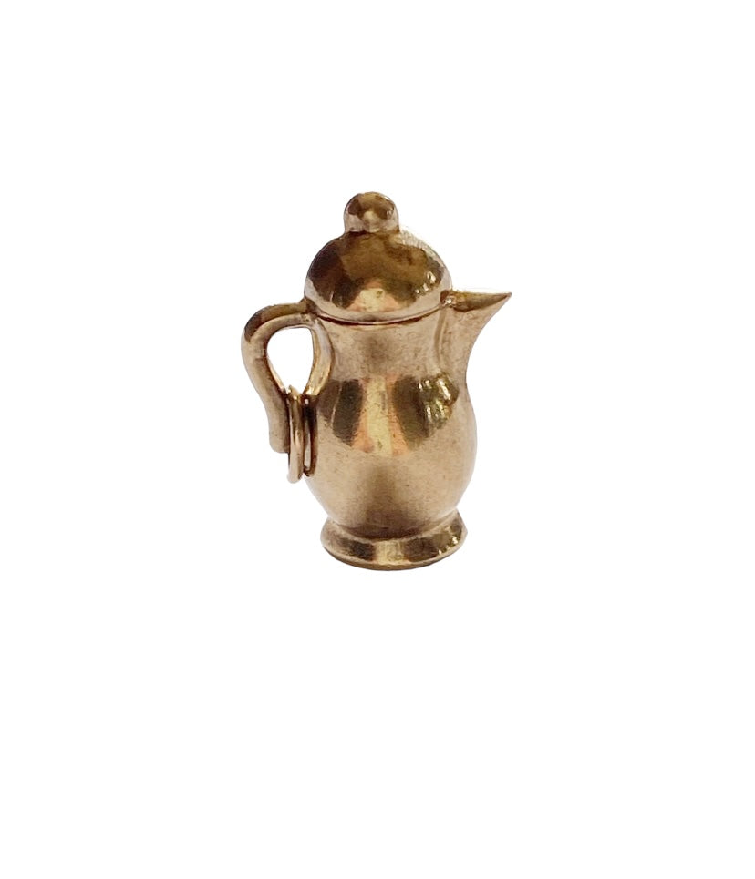 9ct vintage coffee pot / teapot charm  circa 1965
