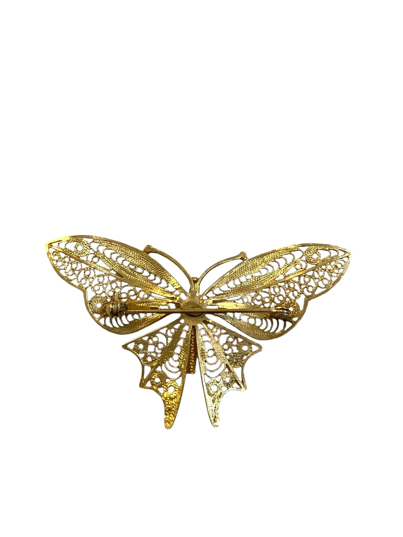 9ct vintage butterfly brooch and pendant