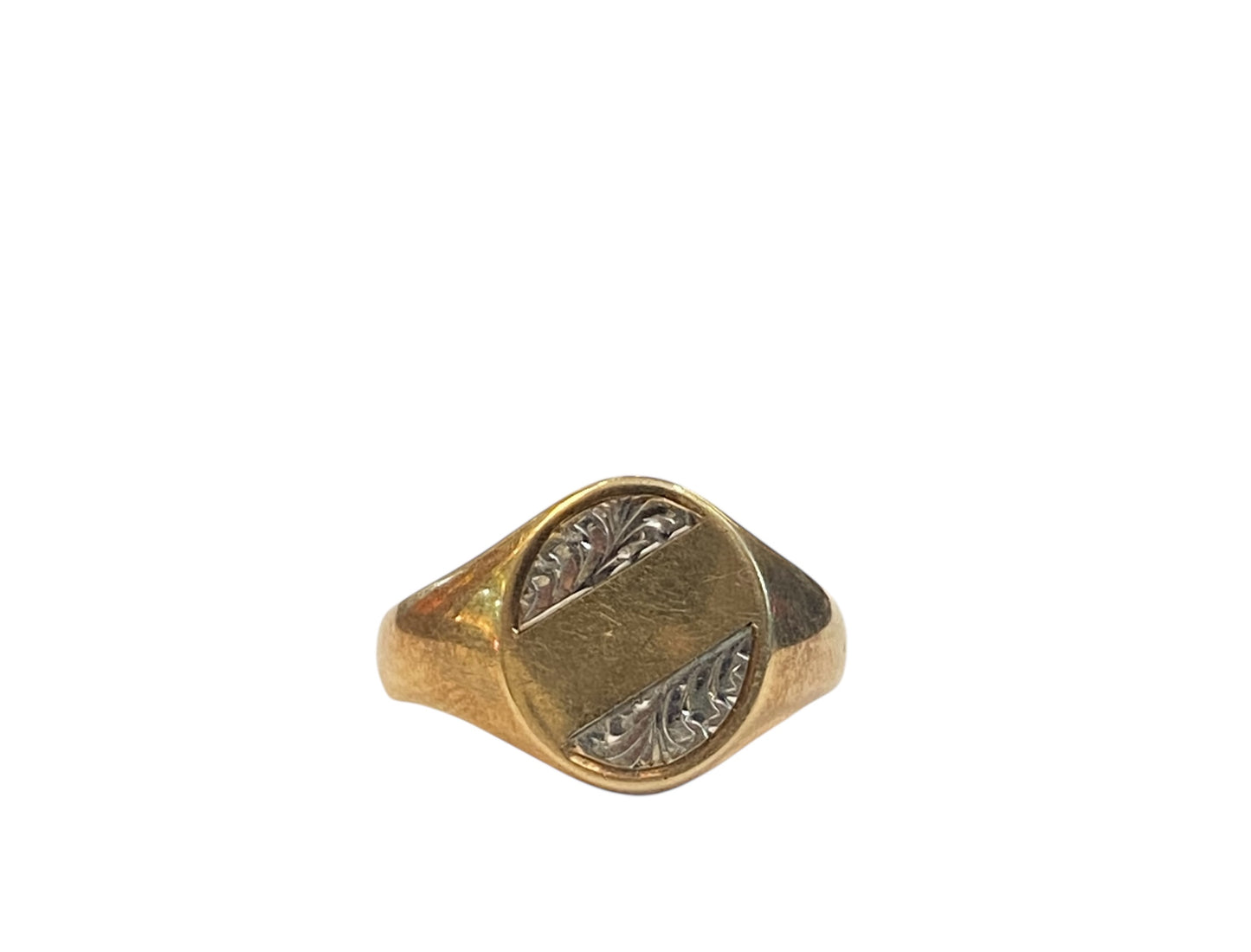 9CT VINTAGE / PREOWNED SIGNET RING SIZE T 1/2 6.3