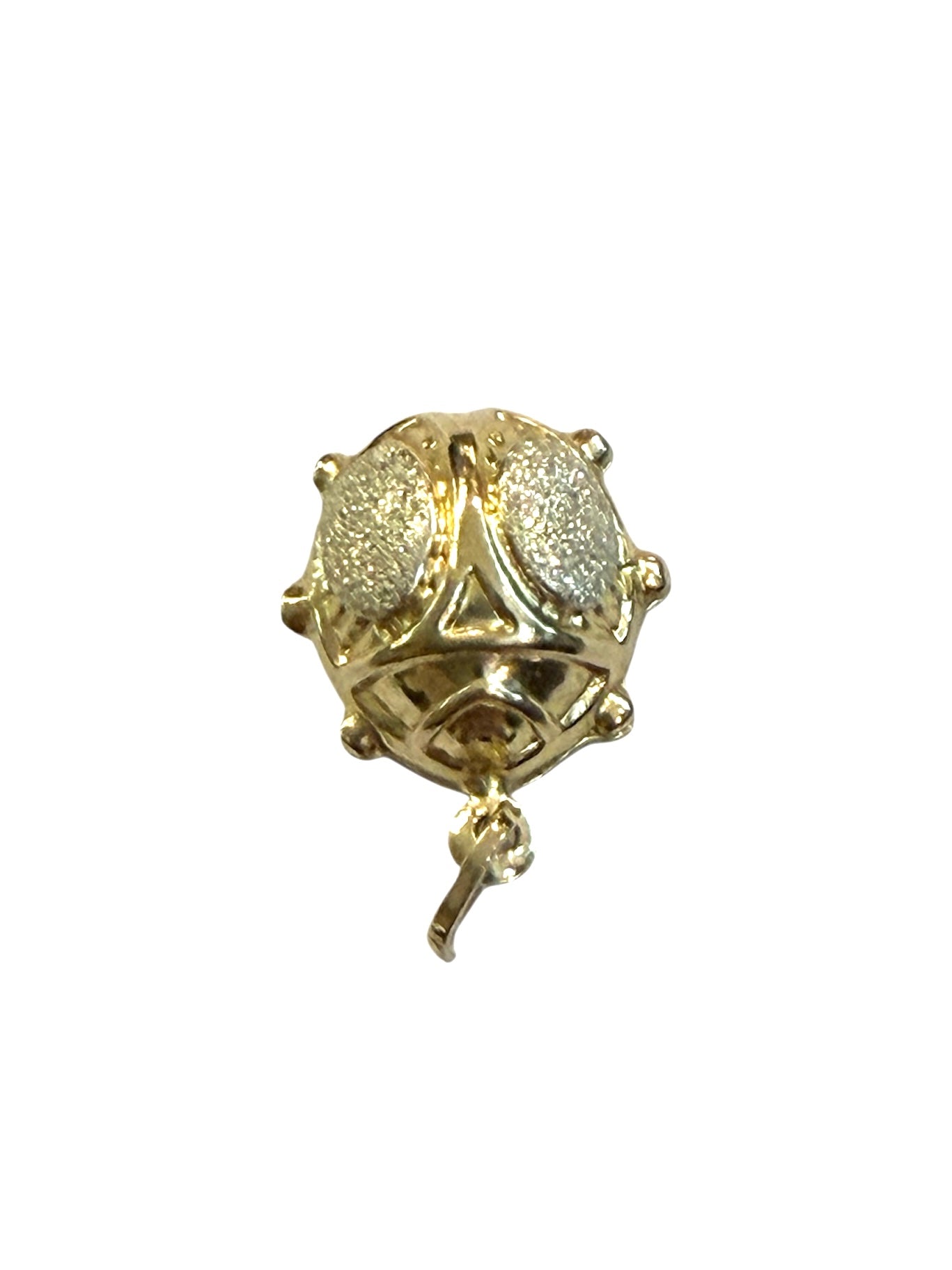 9ct vintage / preowned ladybird charm , hollow, yellow gold