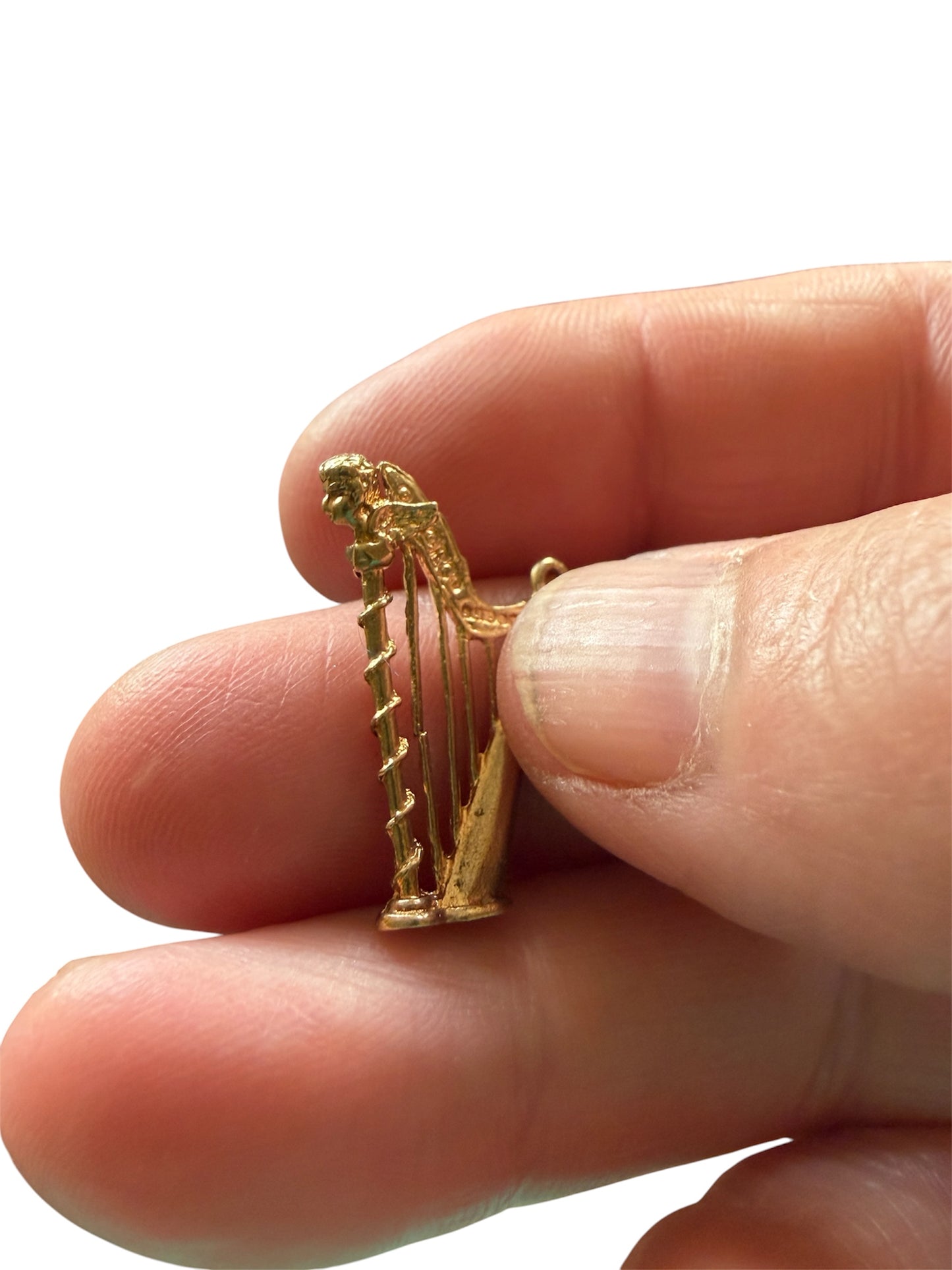 9ct vintage harp charm / pendant circa 1973 2.03g