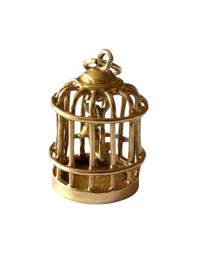 9ct vintage bird cage charm circa 1986 2.5g