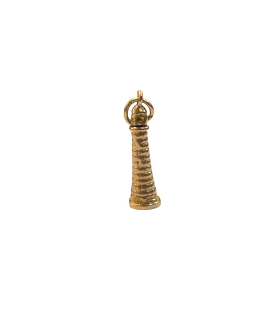 9ct vintage lighthouse charm with rotating feral. circa 1958 by FM 1.4g