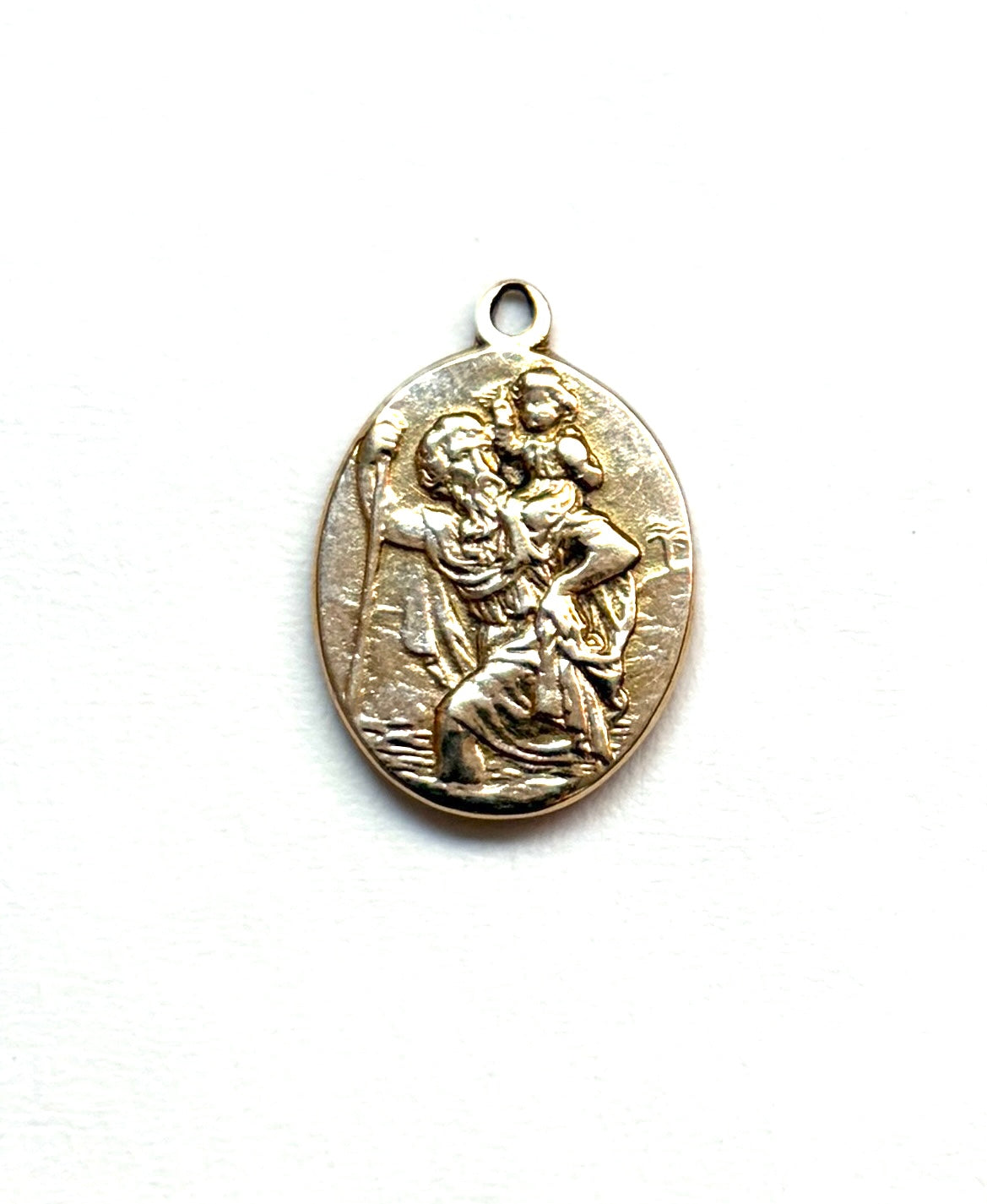 9ct vintage st christopher, pendant charm circa 1962 3.12g