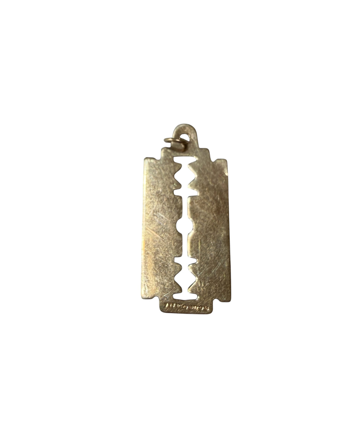 9ct vintage razor blade charm, unisex circa London 1976 1.13g