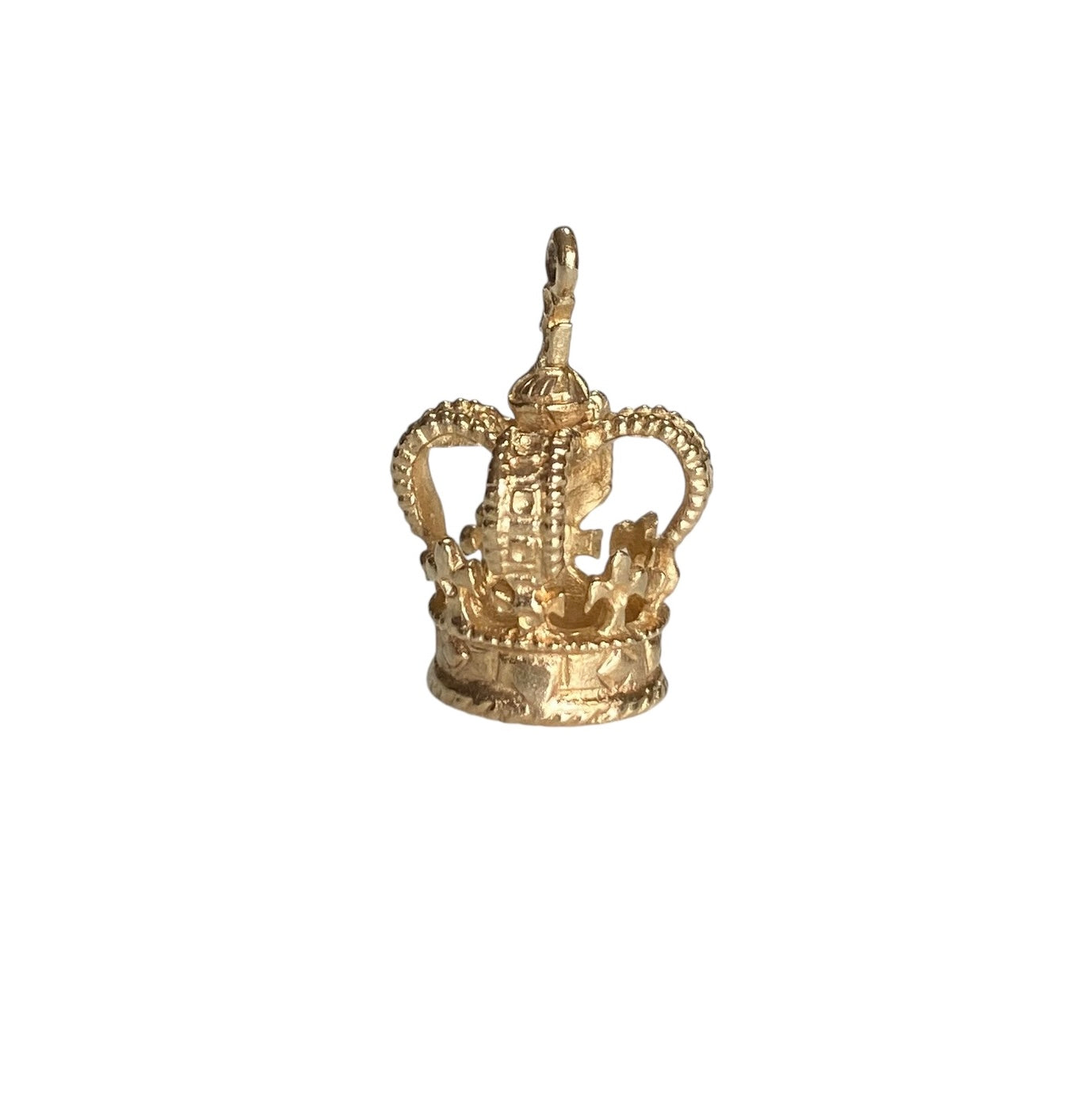 9CT 375 FABULOUS VINTAGE GOLD CROWN CHARM / PENDANT CIRCA 1978