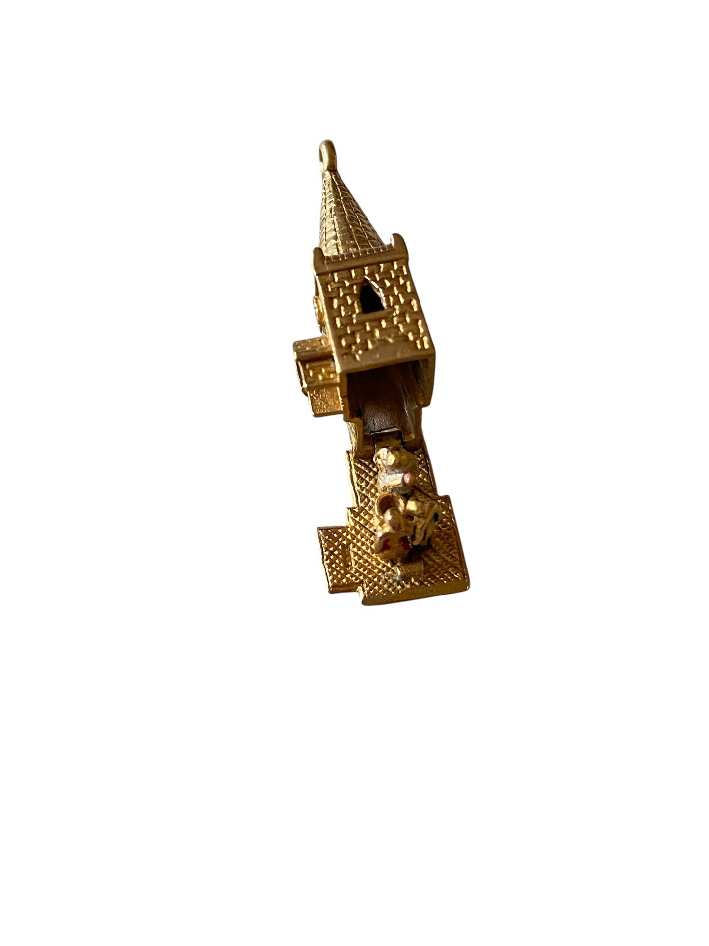 9ct vintage church charm with baptism inside