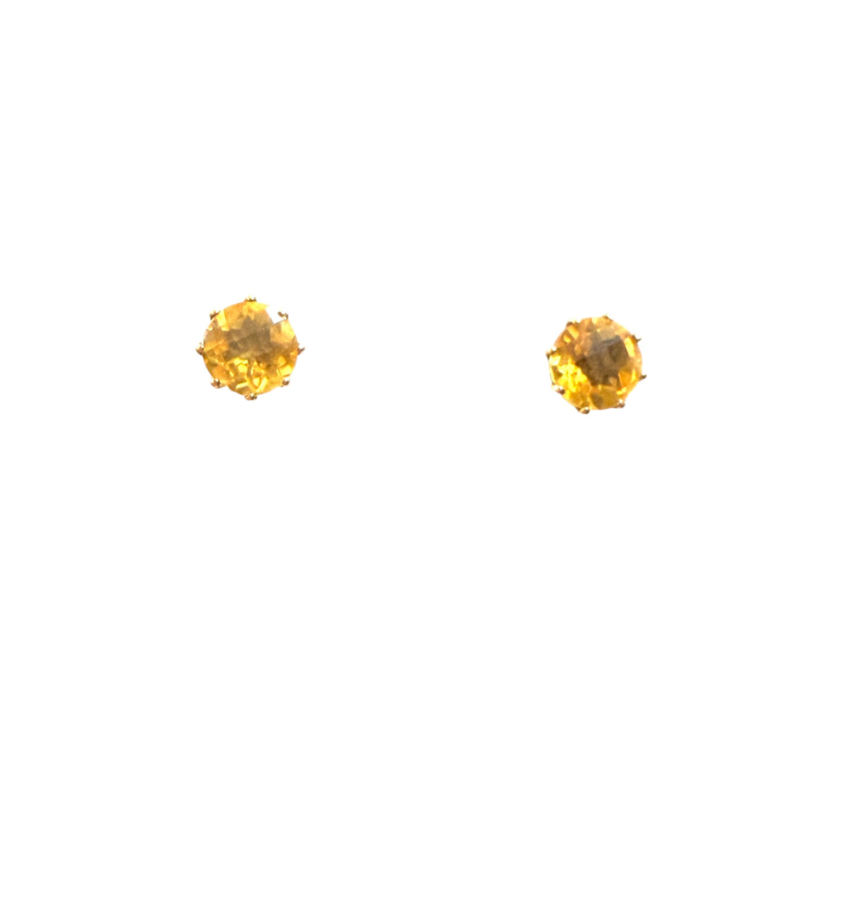 9ct vintage citrine stud earring, 2.0ct each (4.0ct in total )