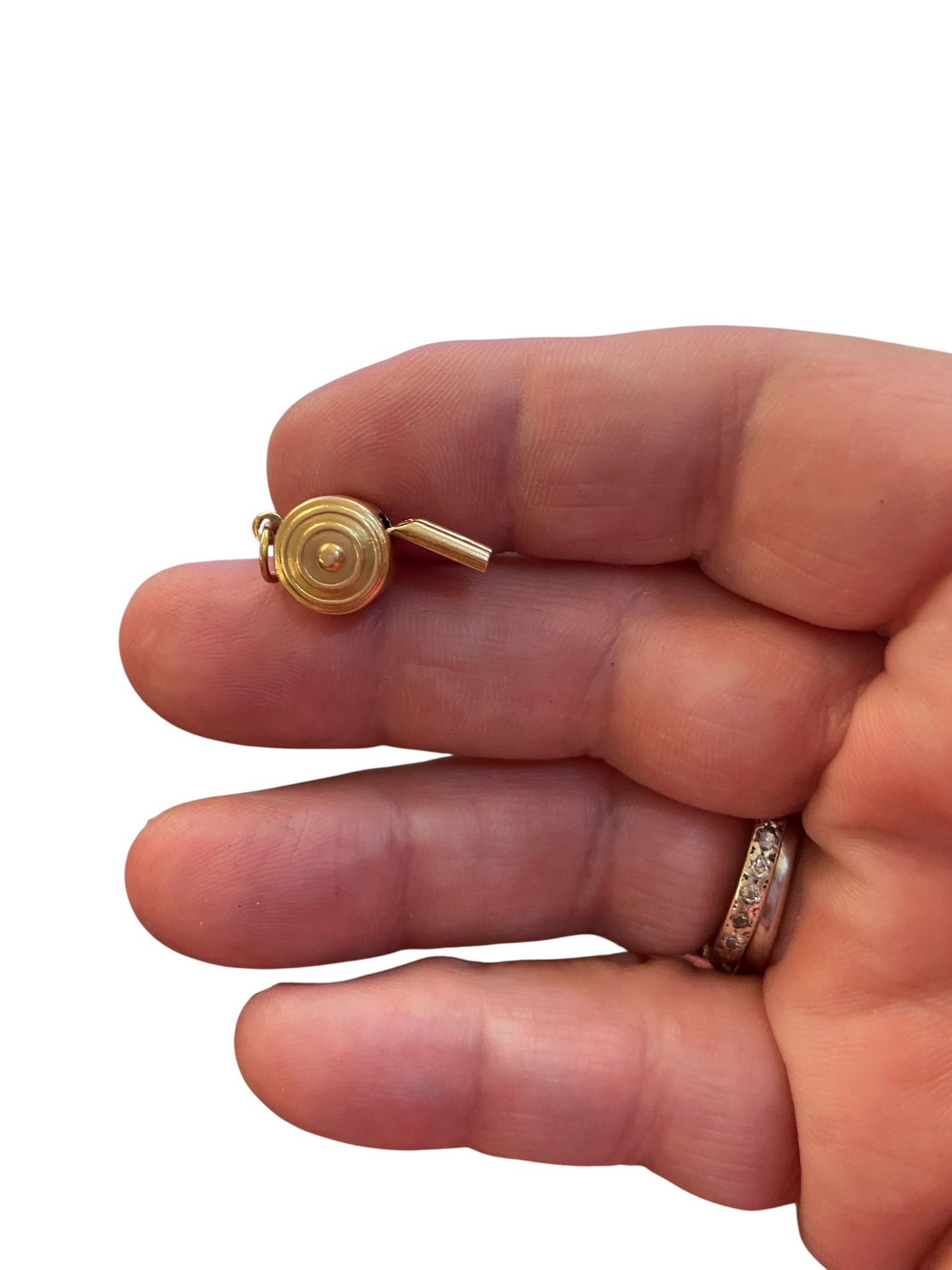 14ct vintage whistle charm, working