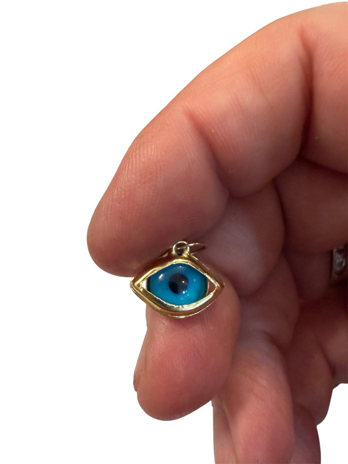 14ct 585 preowned evil eye charm / pendant 0.70g in the shape of an eye